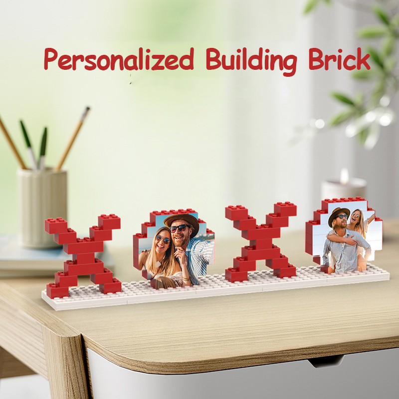 XOXO Custom Building Brick Photo Block Personalised I Love You Puzzle Gift