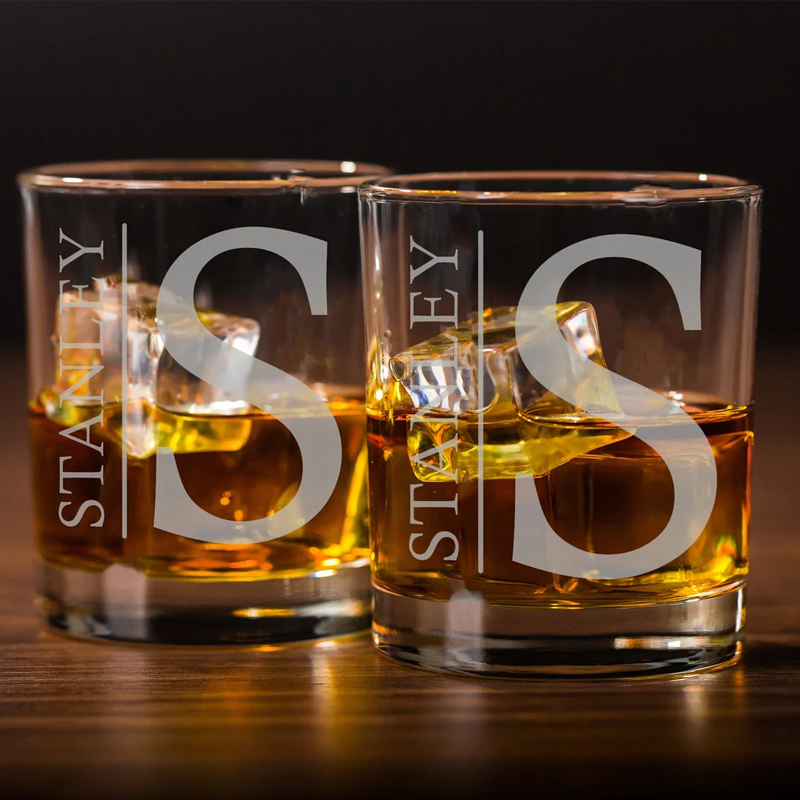 Personalised Whiskey Glass Custom Engraved Rocks Glasses Bourbon Glass Gifts for Whiskey Drinkers
