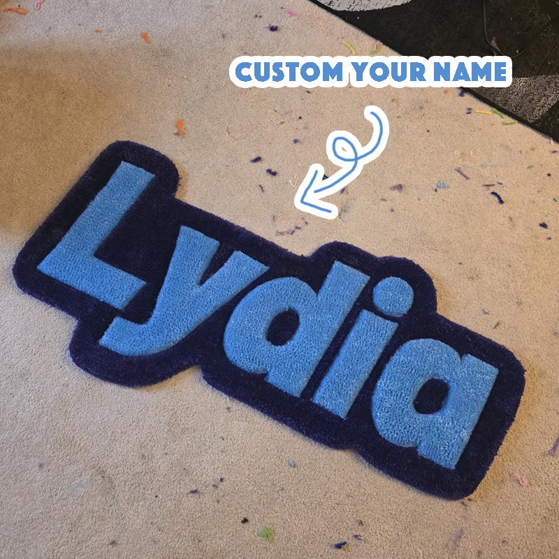 Punch Needle Tufted Name Mat Personalised Nursery Rug Baby Shower Gift