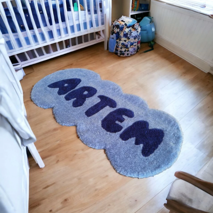 Handcraft Personalised Tufting Rug with Name Punch Needle Dorm Decor Gift for Teens