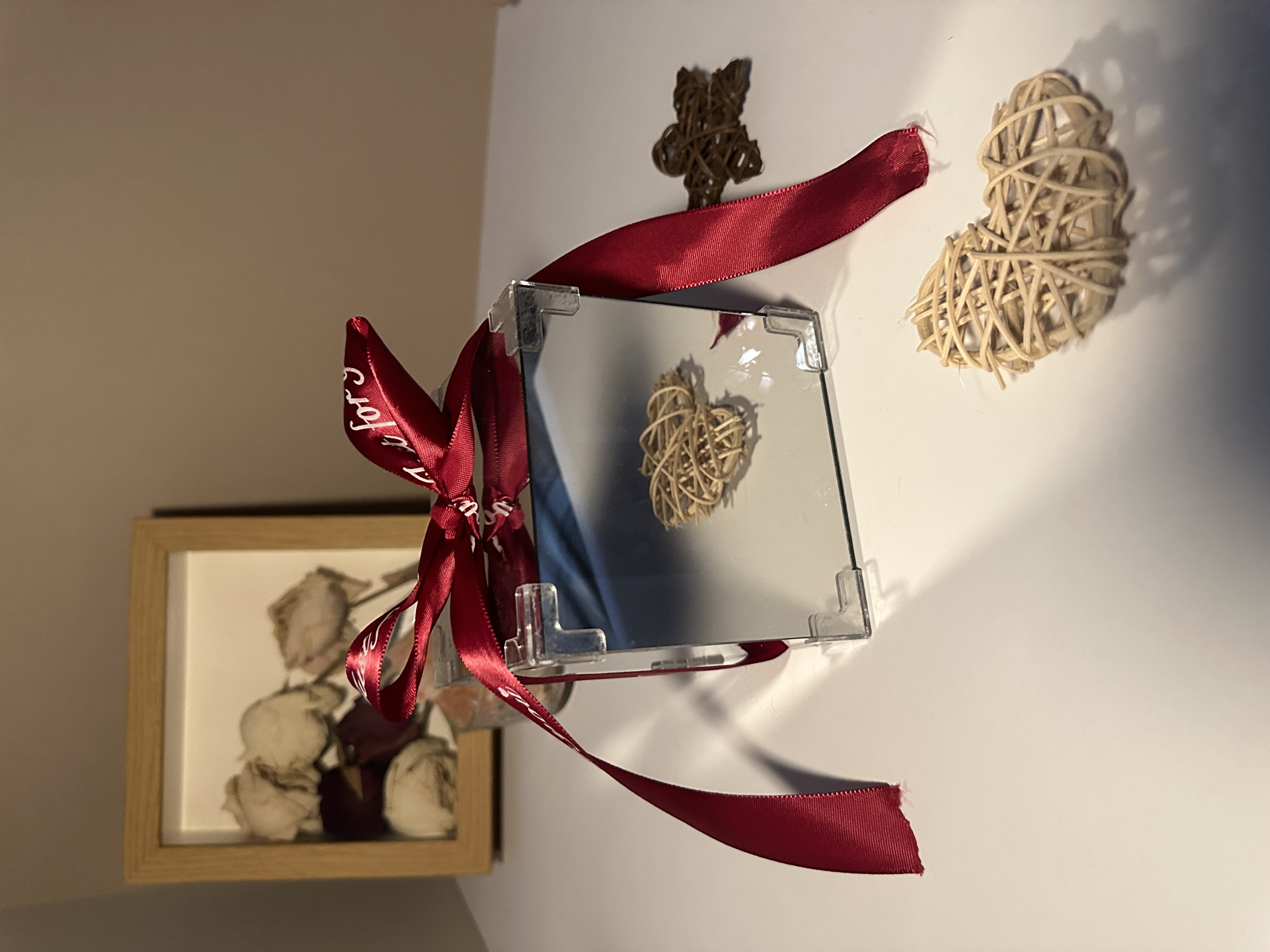 Custom Photo Tulip Flower Mirror LED Night Light Cube Light Box with Your Picture and Text