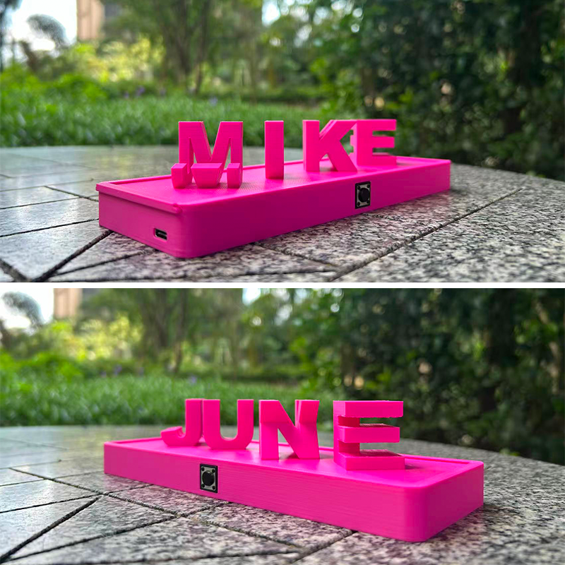 Custom Dual Name and Play Whole Song Illusion Love 3D Printed Personalised Double Flip Music Name Plate Double Sided Words Plate Valentines Gift