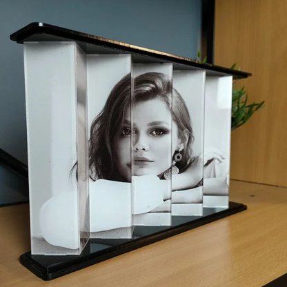 Custom Dual Photo Illusion Love Souvenir Gift Personalised 3D Photo Display Double Flip Photo Frame Anniversary Wedding Gift