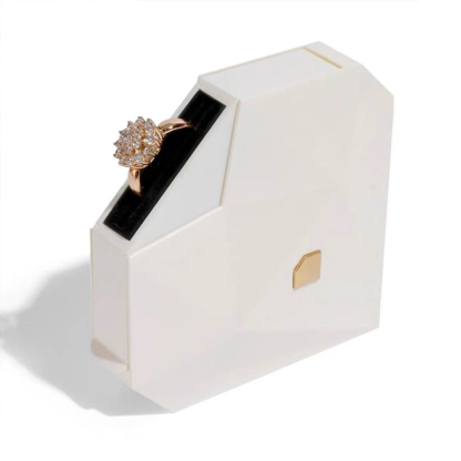 Creative Cool Mechanical Metal Kinetic Ring Set Proposal Ring Box et One-Handed Opening Jewelry Magic Cube Valentine's Day Gifts