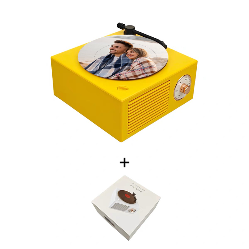Custom Photo Vintage Vinyl Record Player Style Bluetooth Speaker Phonograph Style