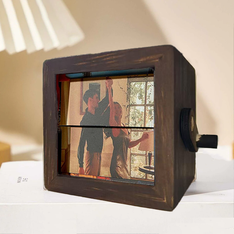 Personalised Flipbook Frame Animation Machine Mechanical Hand Motion Photo Cube Album Anniversary Gift for Couples