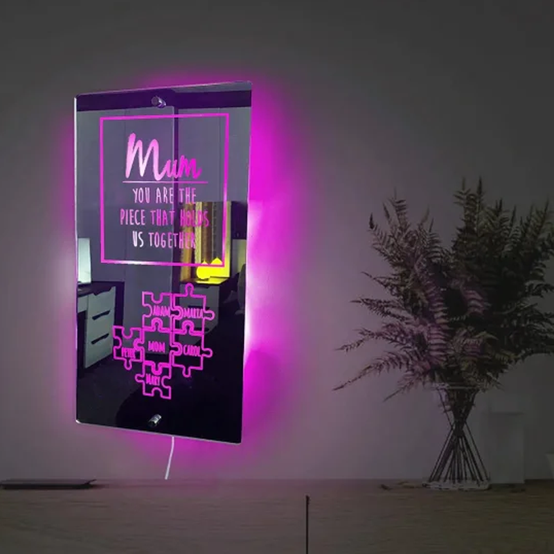 Custom Puzzle Mirror Lamp You Are the Piece That Holds Us Together Personalised 1-8 Kids Names  Gifts for Mom