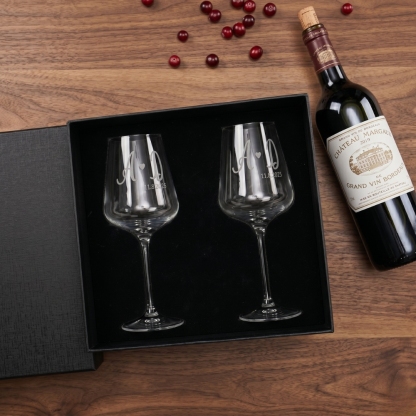 Custom Glassware Gift Box Set with Engraved Glasses Laser Engraved Glasses Personalised Wedding Gifts