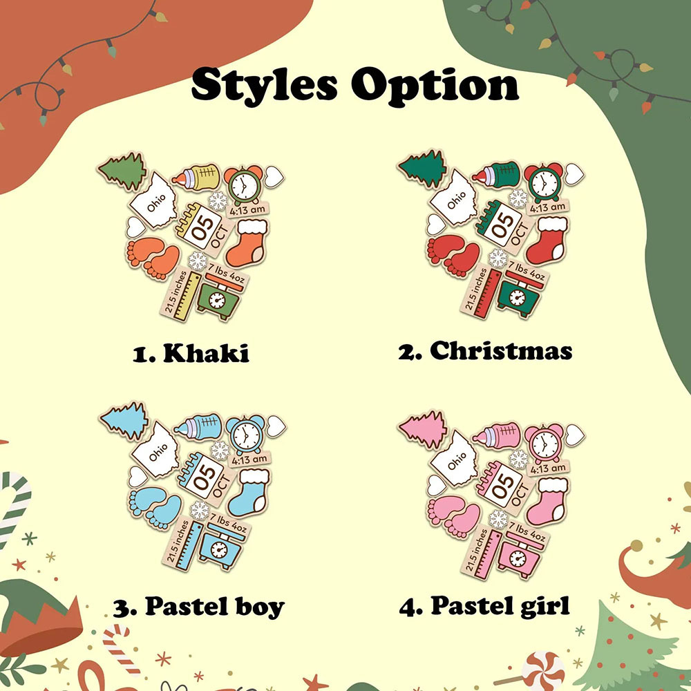 Personalised Baby's First Christmas Ornament 4D Shaking Baby Keepsake Christmas Gift Snowflake Pendants