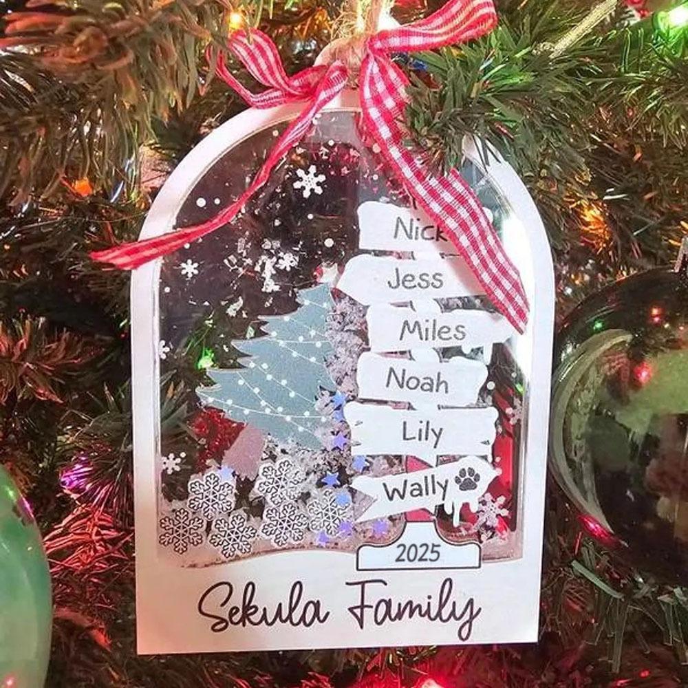 Personalised 4D Shake Family Christmas Ornaments Family Tree Ornament Christmas Gift