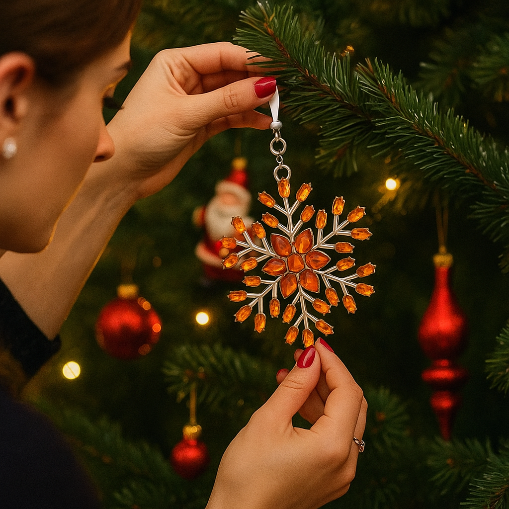 Personalised Photo Projection Ornaments with Picture Inside Multi-color Snowflake Ornaments Christmas Gifts for Family