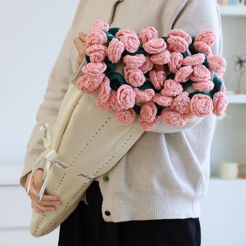 FINISHED Handmade Crochet Flower Throw Blanket Bouquet Rose Bouquet Knitted Bouquet Ready-Made Blanket Mothers Day Gifts