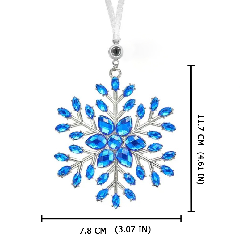 Personalised Photo Projection Ornaments with Picture Inside Multi-color Snowflake Ornaments Christmas Gifts for Family