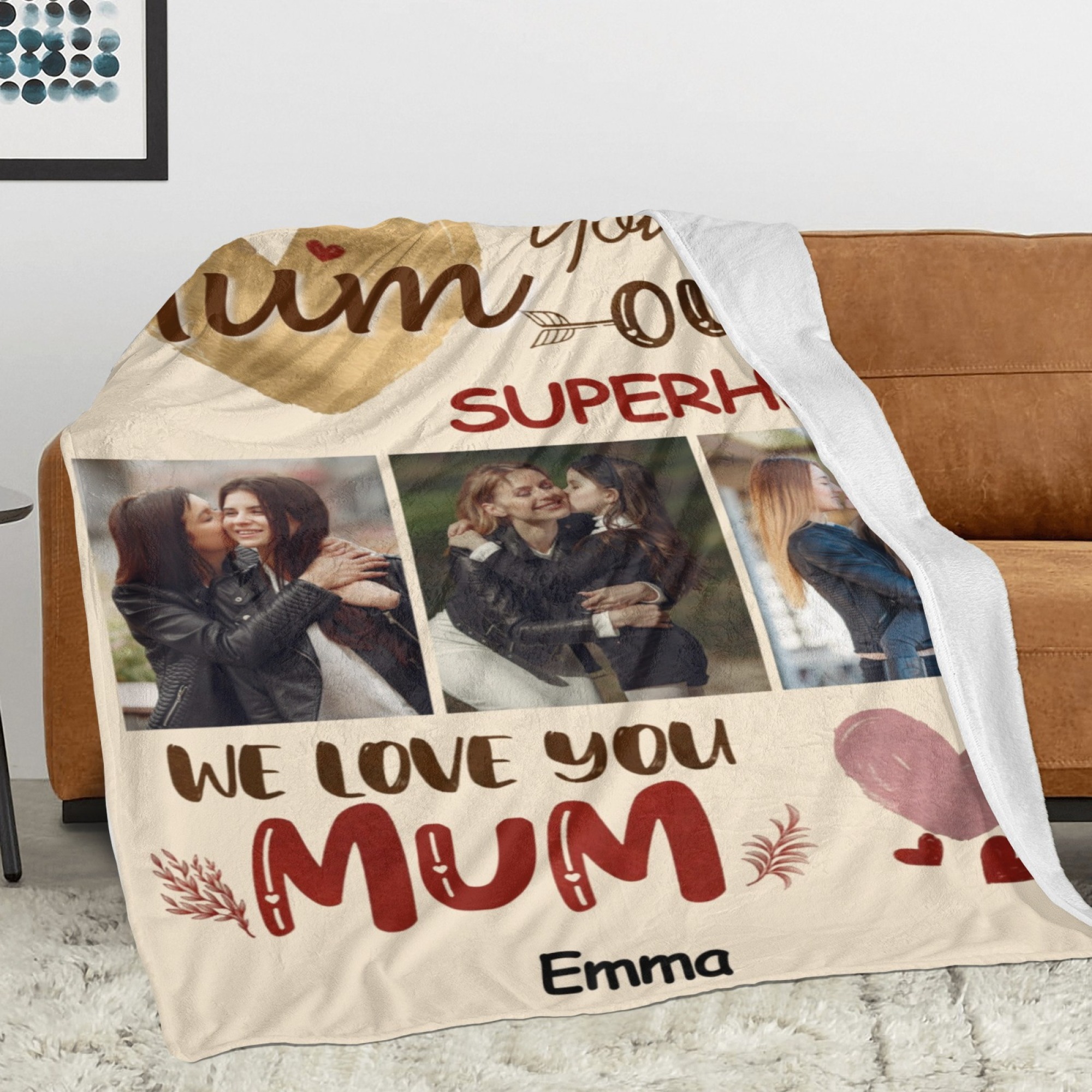 Custom Blanket with Collage Photos Blanket Mother's Day Gifts Personalised Throw Blanket with Photos