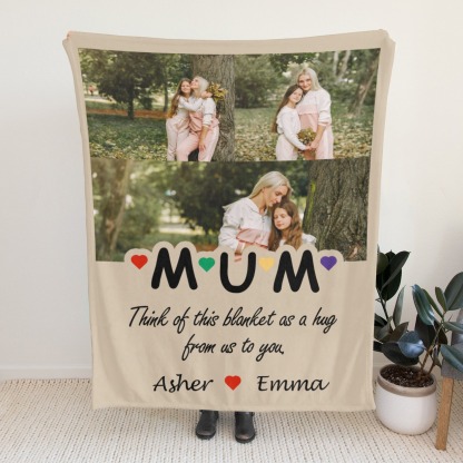 Custom Blanket with Collage Photos Blanket Mother's Day Gifts Personalised Throw Blanket with Photos