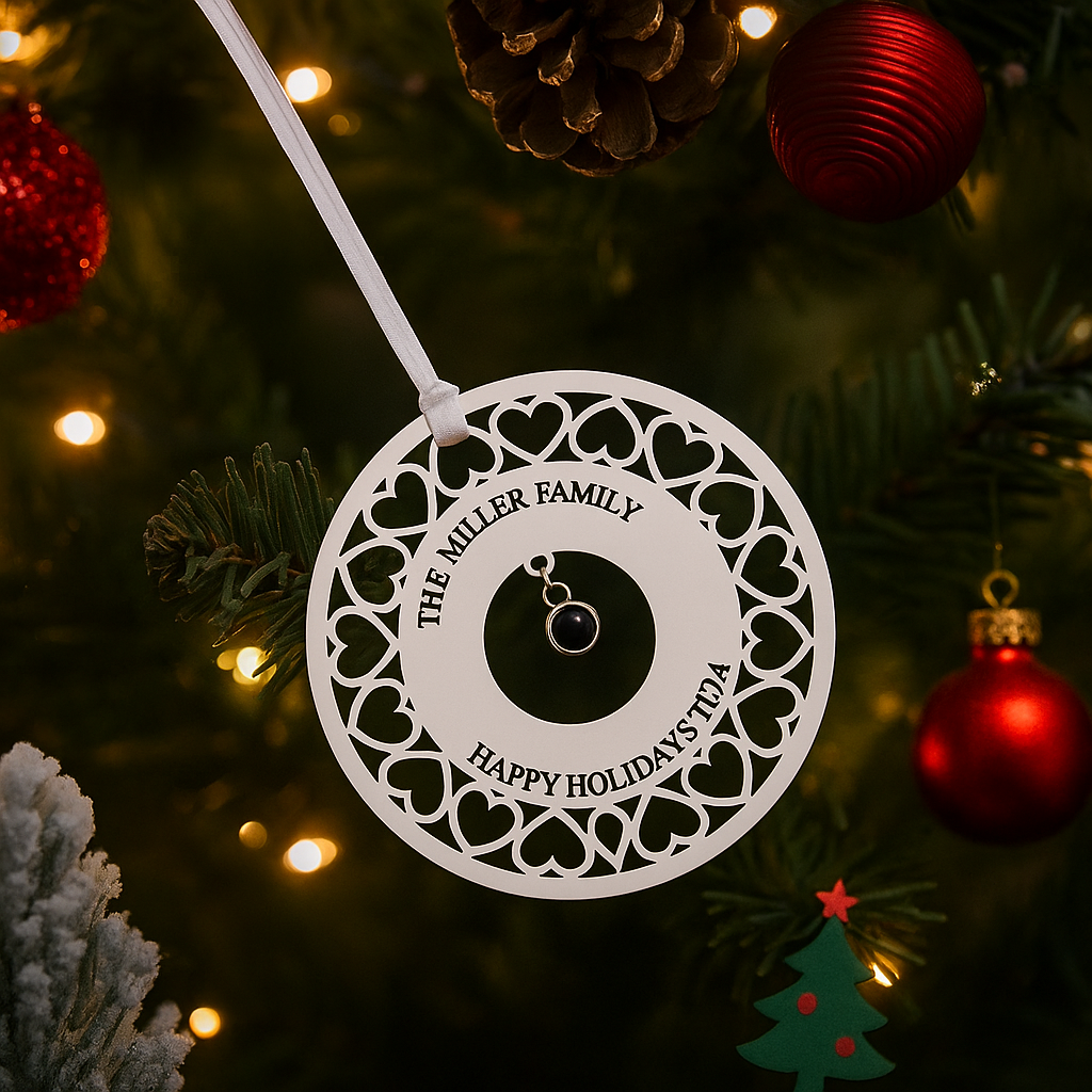 Personalised Photo and Text Projection Ornaments with Picture Inside Christmas Tree Hanging Ornaments Christmas Gifts