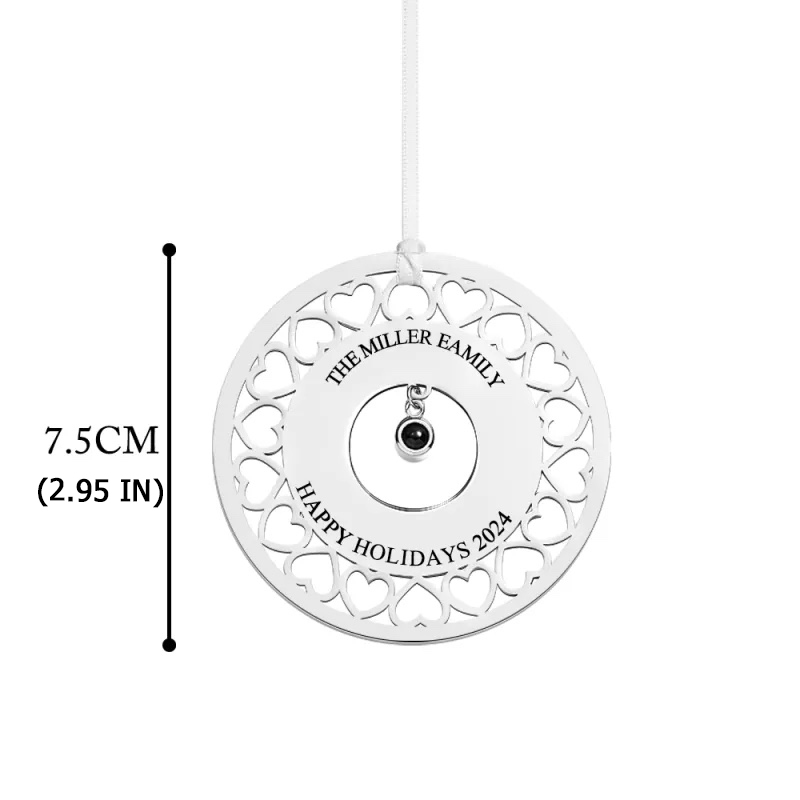 Personalised Photo and Text Projection Ornaments with Picture Inside Christmas Tree Hanging Ornaments Christmas Gifts