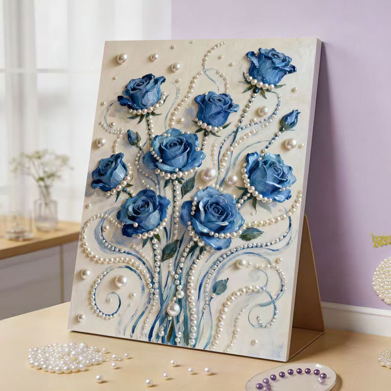 DIY Pink Castle Pearl Painting Kit - Handmade Crystal Diamond Art with Frame Beginner-Friendly Wall Decor Gift for Friends