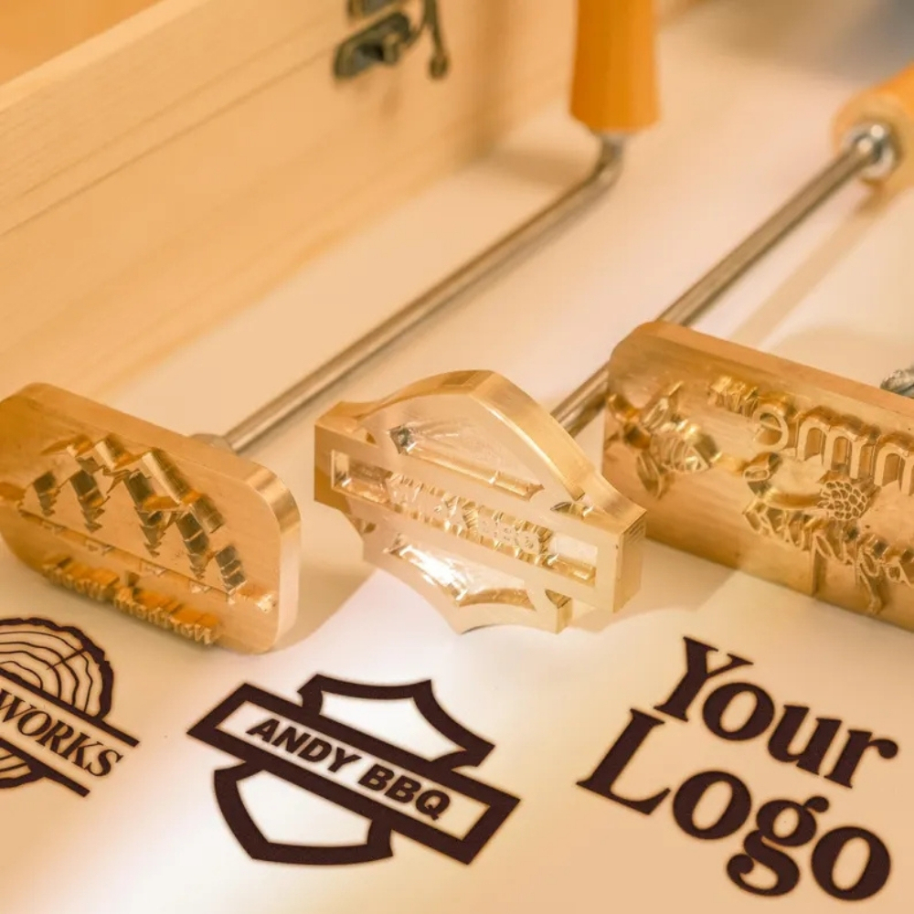 Custom Branding Iron with Logo | Electric Wood Branding Stamp or Flame Heated Branding Iron