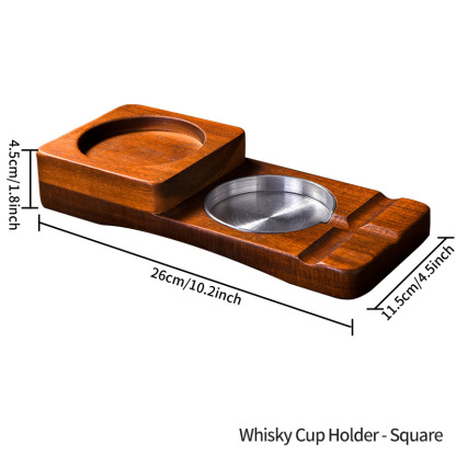 Personalised Cigar Ashtray Whiskey and Cigars Gift Engraved Wood Cigar Ashtray Fathers Day Gifts for Men