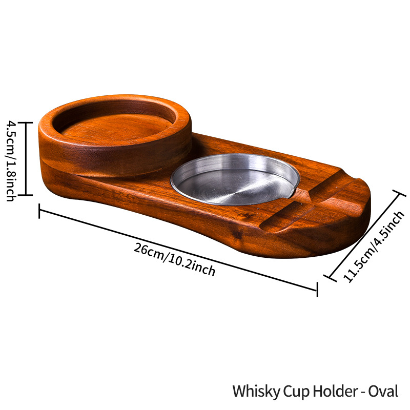 Personalised Cigar Ashtray Whiskey and Cigars Gift Engraved Wood Cigar Ashtray Fathers Day Gifts for Men