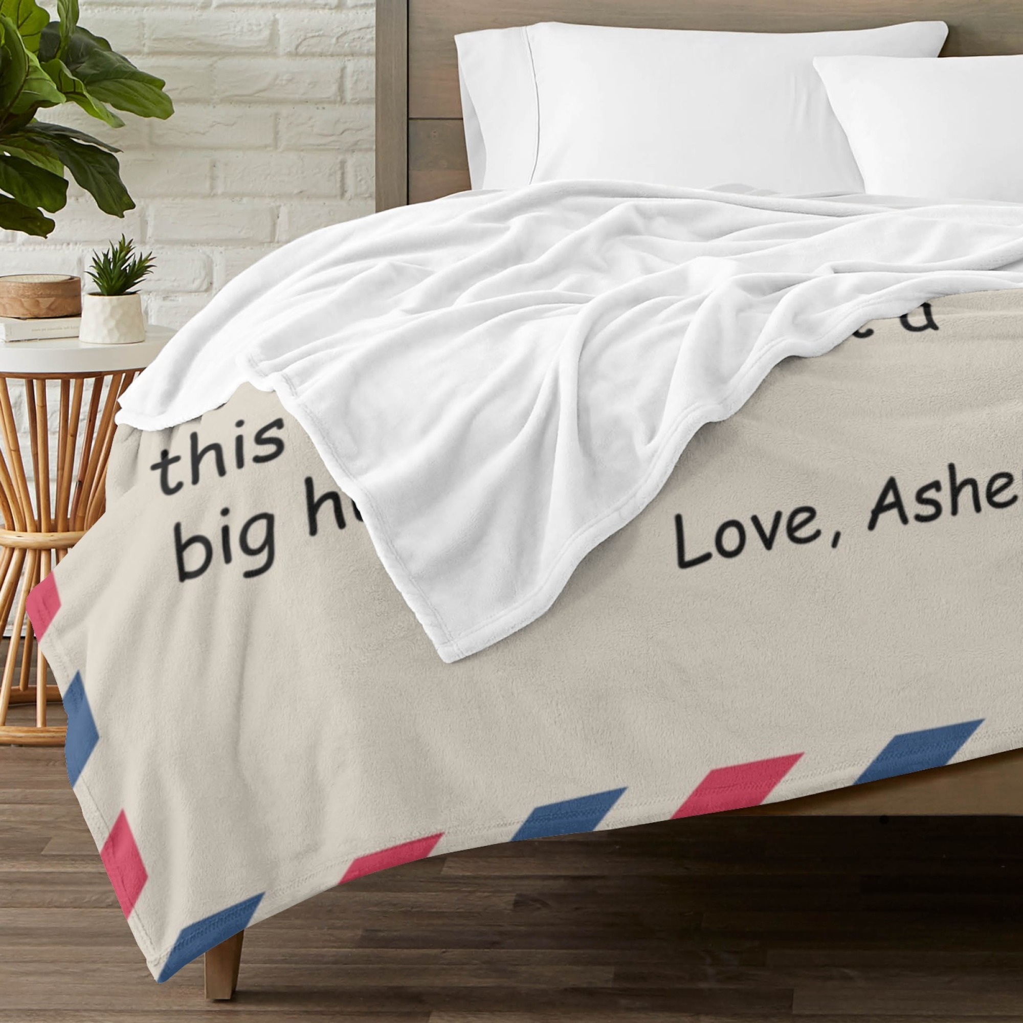 Custom Text Blankets Mother's Day Gifts Personalised Throw Blanket with Photos and Text