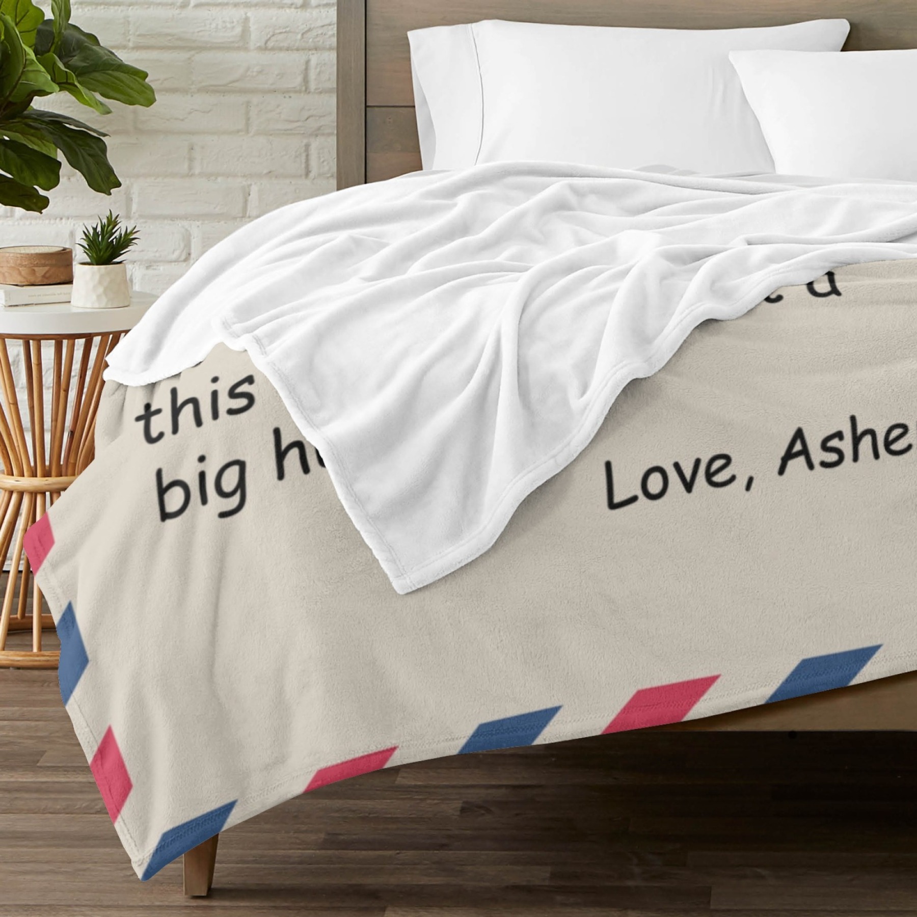 Custom Text Blankets Mother's Day Gifts Personalised Throw Blanket with Photos and Text