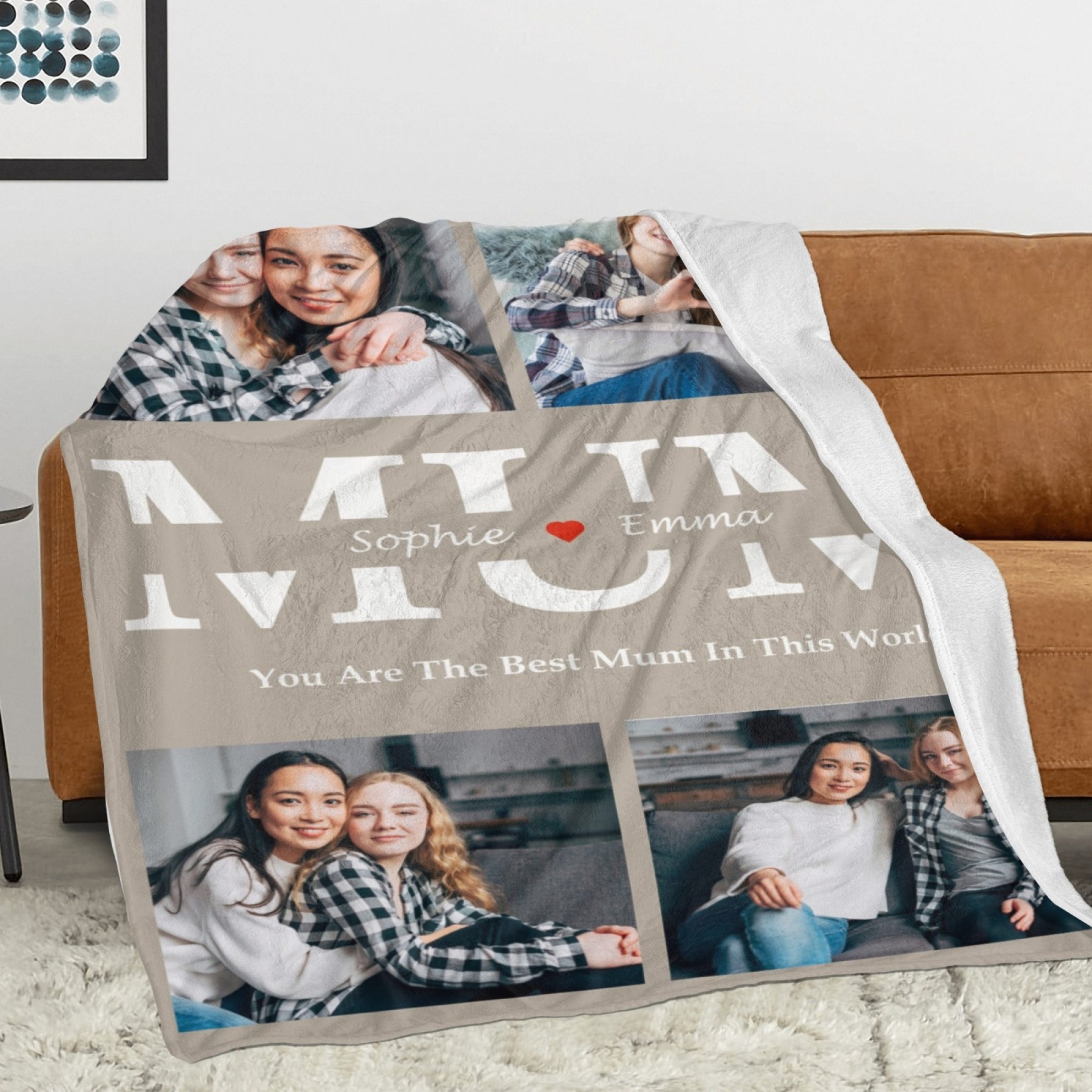 Custom Blanket with Collage Photos Blanket Mother's Day Gifts Personalised Throw Blanket with Photos