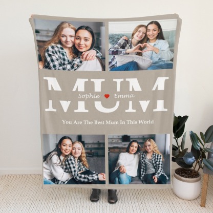 Custom Blanket with Collage Photos Blanket Mother's Day Gifts Personalised Throw Blanket with Photos