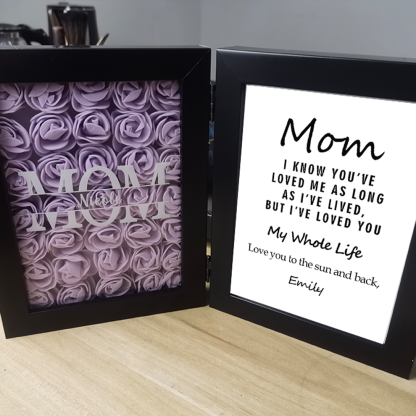 Custom Kids Names Heart Flower Shadow Box Personalised Flower Frame Mothers Day Gifts
