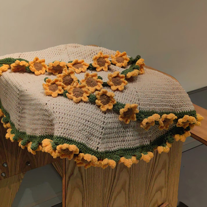 FINISHED Handmade Crochet Flower Throw Blanket Bouquet Rose Bouquet Knitted Bouquet Ready-Made Blanket Mothers Day Gifts