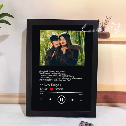 Custom Nine Songs Picture Frames Night Light with Personalised Photo Music Player (can play nine whole song)