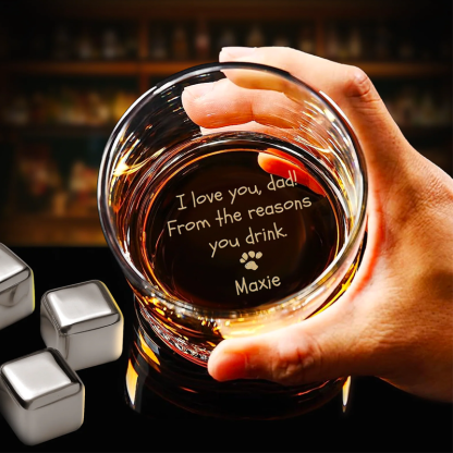 Custom Photo Etched Whiskey Glasses Engrave Your Photo and Handwriting Message on Rock Glass Christmas Gifts