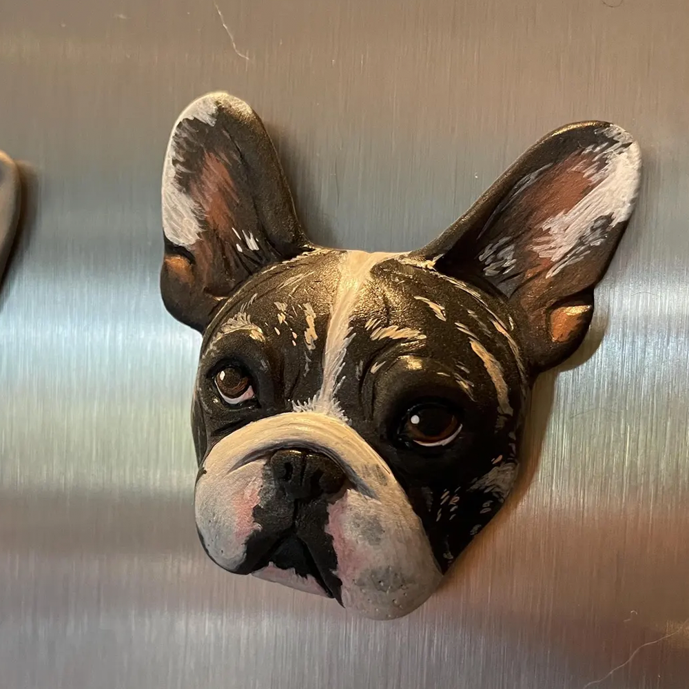 Handcraft Custom Realistic Pet Portrait Fridge Magnet Personalised 3D Cat or Dog Head Sculpture Clay Magnet Memorial Pet Gifts