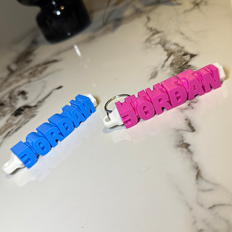 Personalised 3D Printed Name Keychain Custom Text Key Ring  Name Tags for School Bags Unique Gifts for Kids