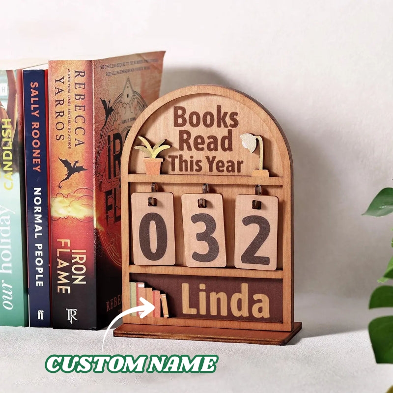 Personalised Books Read This Year Counter Mini Plaque with Flat Base Book Lovers Gift Bookshelf Decor Gift for Readers