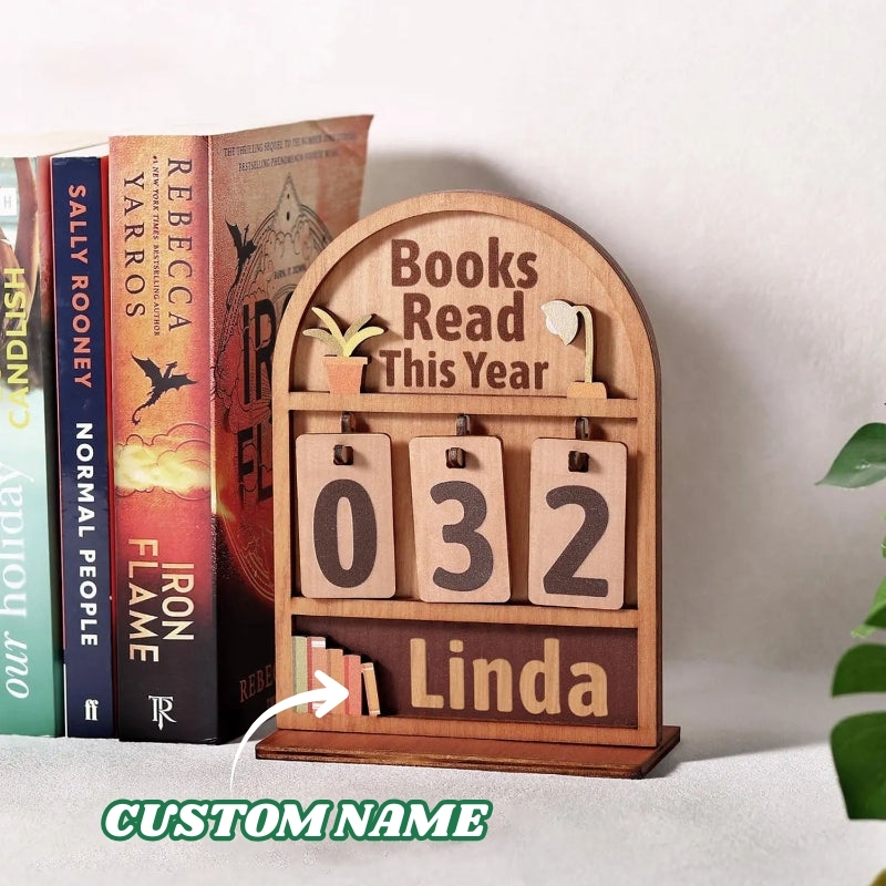 Personalised Books Read This Year Counter Mini Plaque with Flat Base B