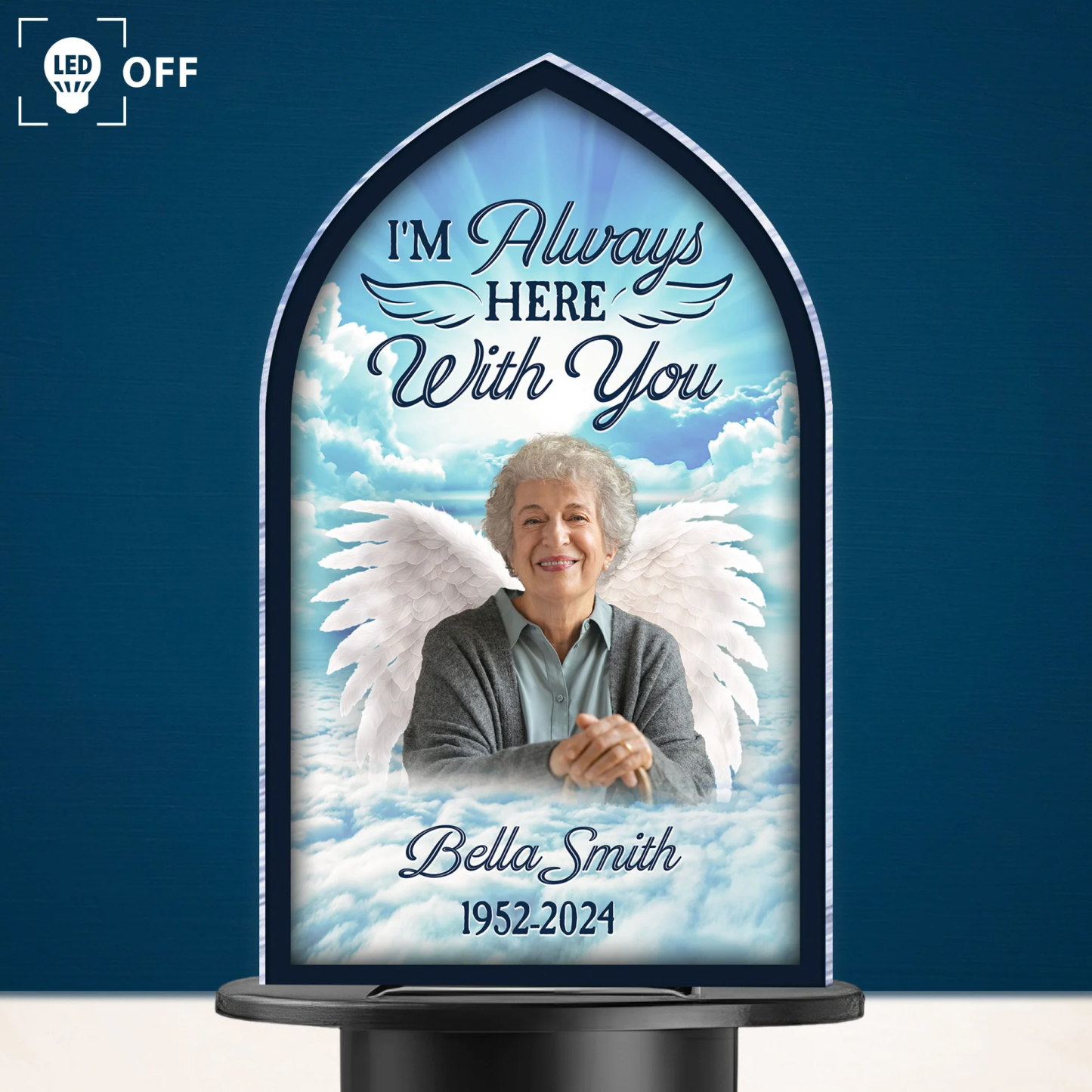 Personalised Memorial Solar Garden Light Angel Wings Memorial Gift for Loss of Family Custom Light Up Remembrance Stake