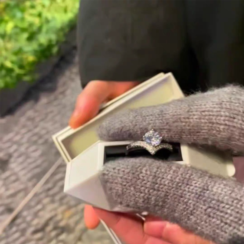 Creative Cool Mechanical Metal Kinetic Ring Set Proposal Ring Box et One-Handed Opening Jewelry Magic Cube Valentine's Day Gifts