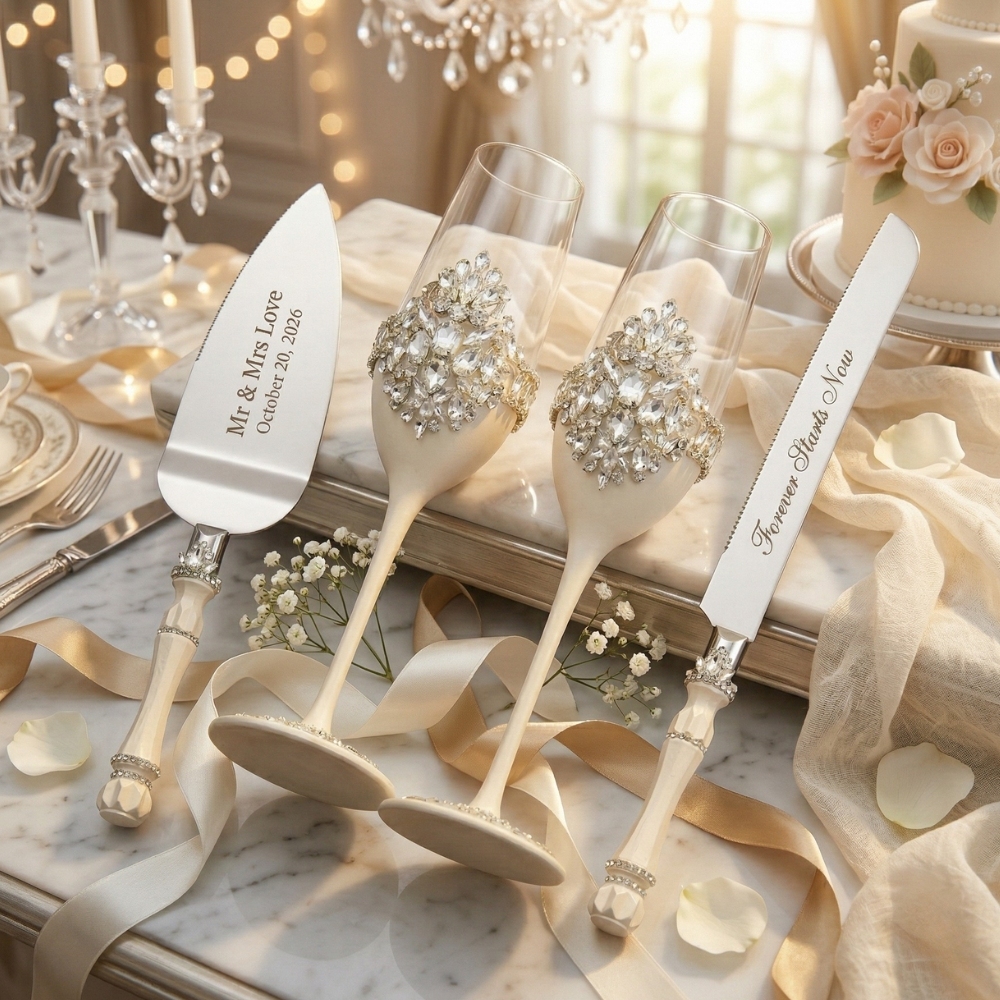 Personalised Wedding Champagne Flutes Custom Champagne Flutes for Wedding Party Wedding Gift for Couple