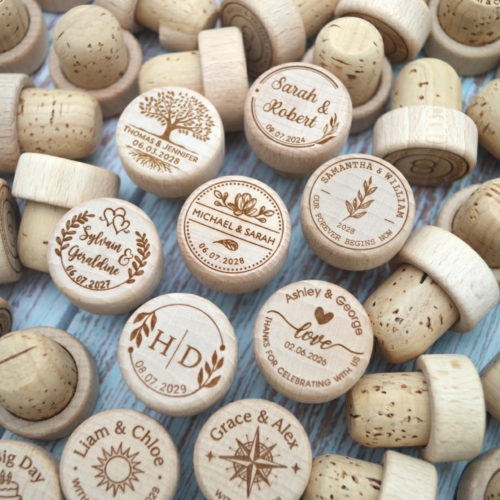 Personalised Wine Stoppers Custom Wine Stoppers Engraved Wooden Bottle Stopper Wedding Favors Bridal Shower Gifts