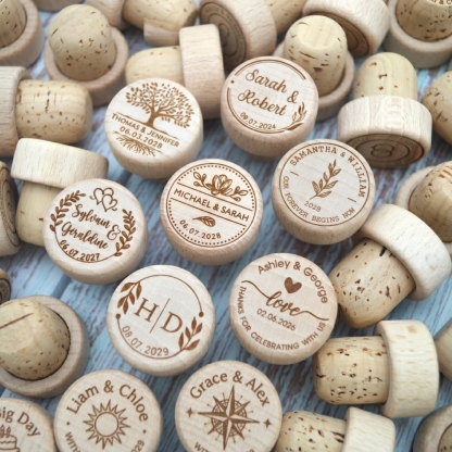 Personalised Wine Stoppers Custom Wine Stoppers Engraved Wooden Bottle Stopper Wedding Favors Bridal Shower Gifts