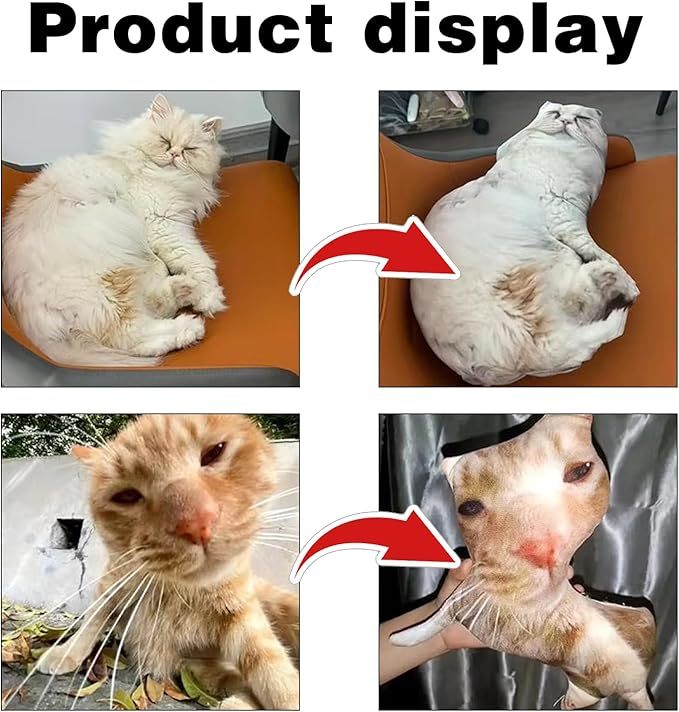 Custom 3D Custom Ugly-Cute Pet Pillow Personalised Photo Printing Pillow Funny Gift for Pets
