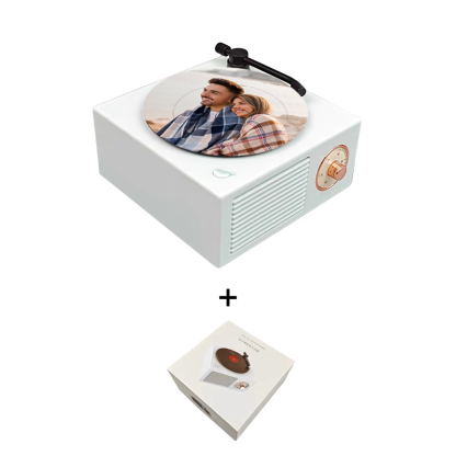 Custom Photo Vintage Vinyl Record Player Style Bluetooth Speaker Phonograph Style