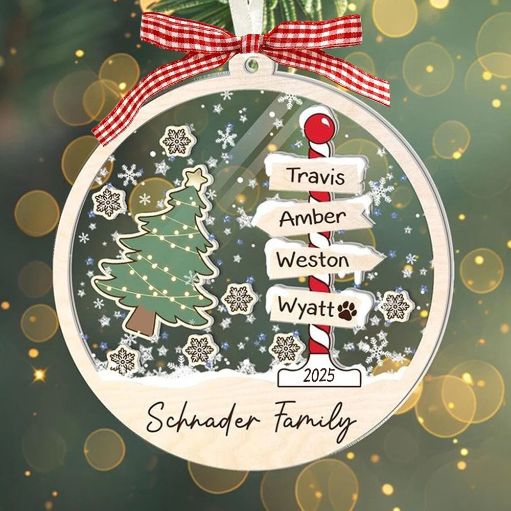 Personalised 4D Shake Family Christmas Ornaments Family Tree Ornament Christmas Gift
