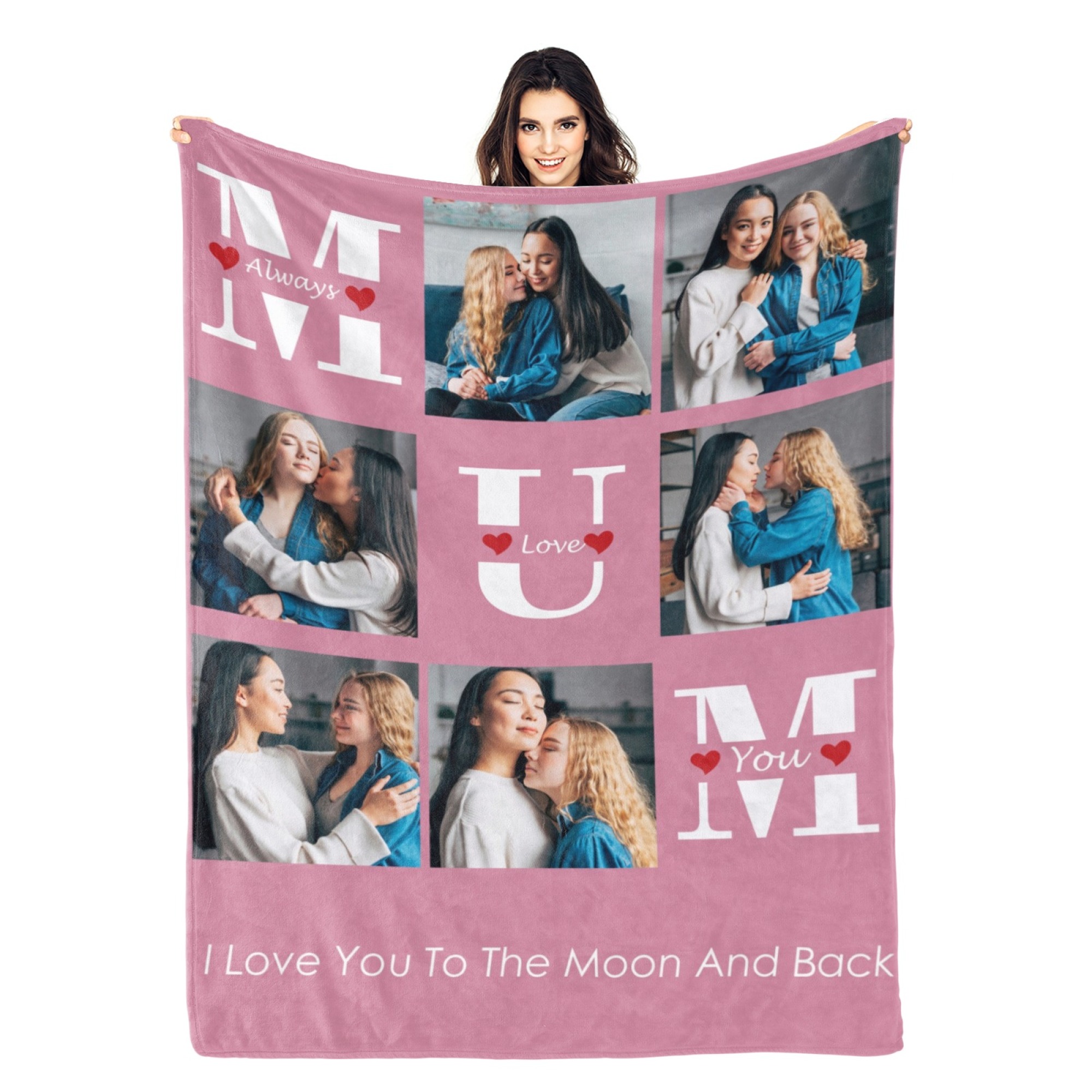 Custom Blanket with Collage Photos Blanket Mother's Day Gifts Personal