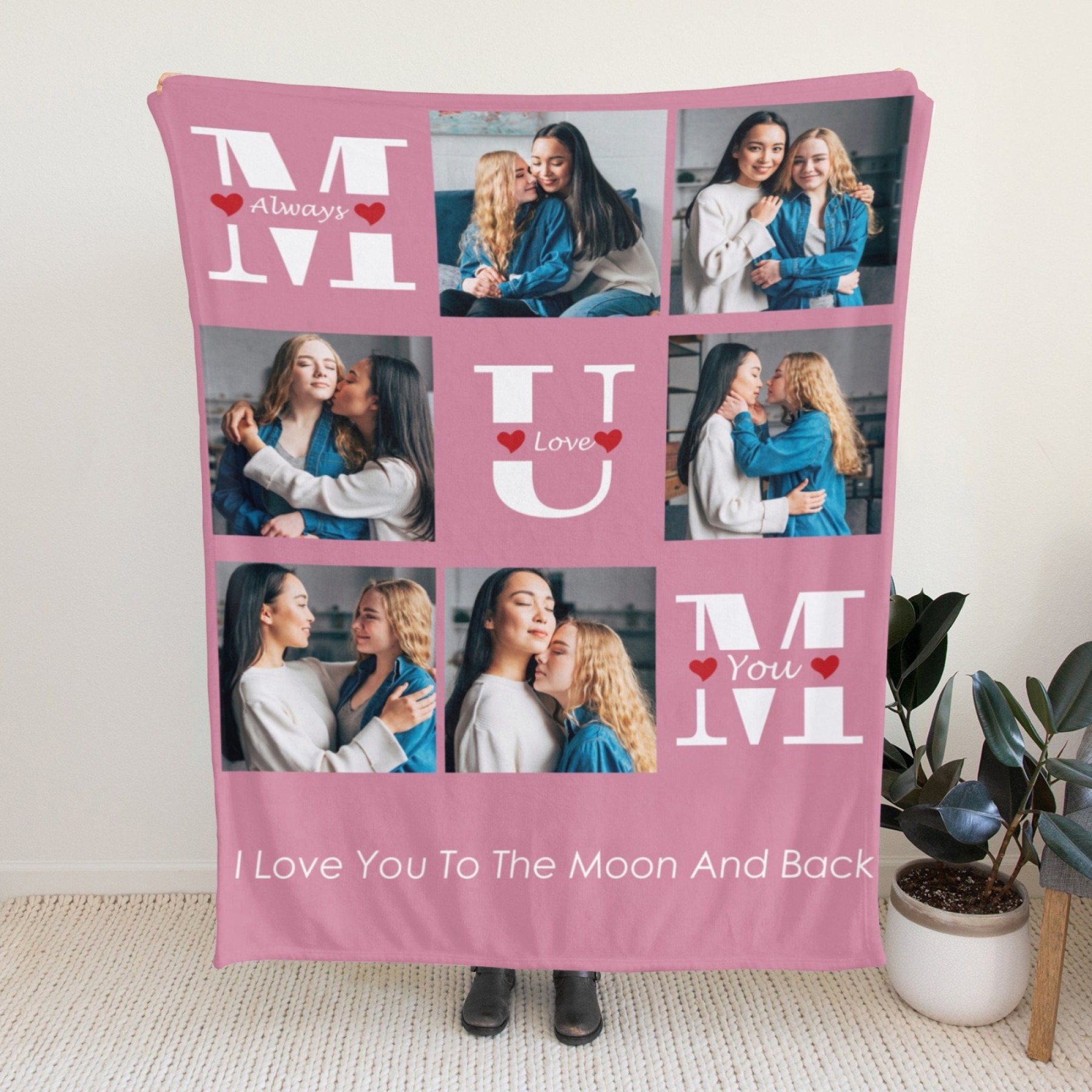 Custom Blanket with Collage Photos Blanket Mother's Day Gifts Personal