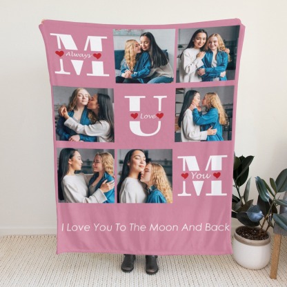 Custom Blanket with Collage Photos Blanket Mother's Day Gifts Personalised Throw Blanket with Photos