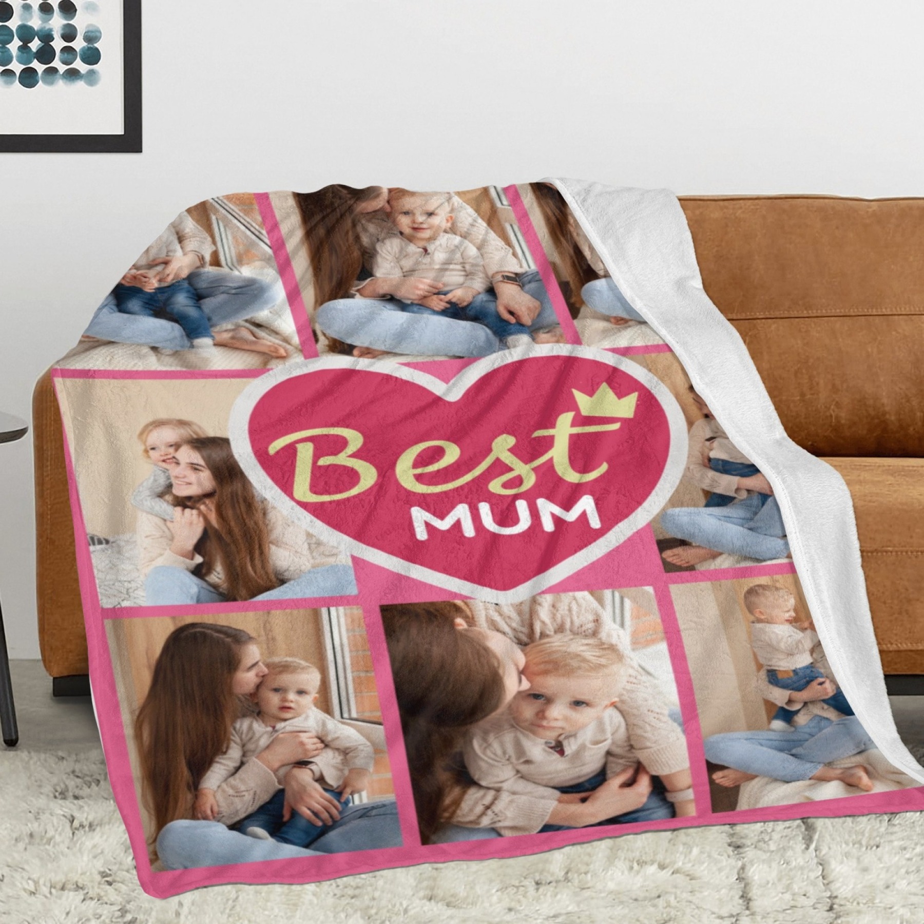 Custom Blanket with Collage Photos Blanket Mother's Day Gifts Personalised Throw Blanket with Photos