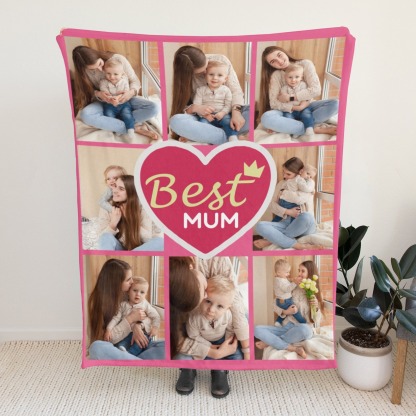 Custom Blanket with Collage Photos Blanket Mother's Day Gifts Personalised Throw Blanket with Photos